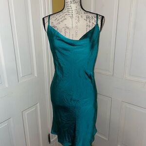 Teal Satin Dress